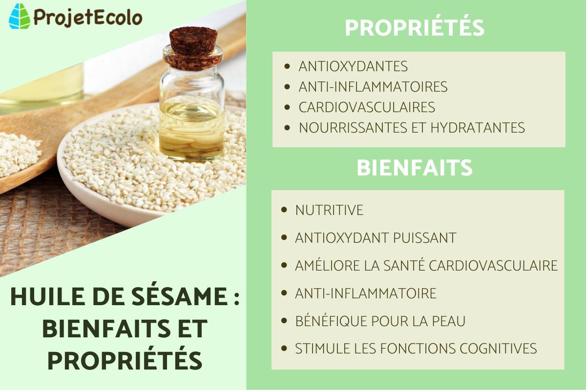 Huile de sésame : bienfaits et propriétés
