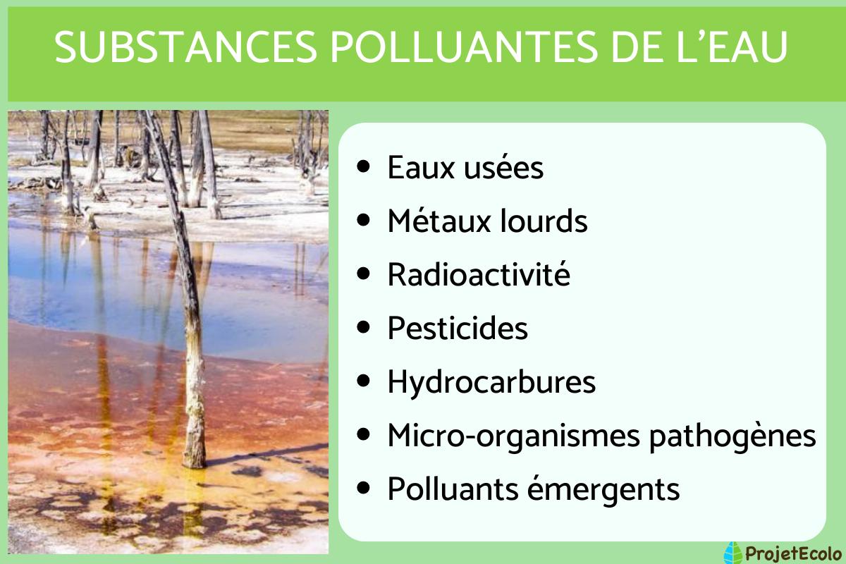Quelles sont les substances polluantes des milieux aquatiques