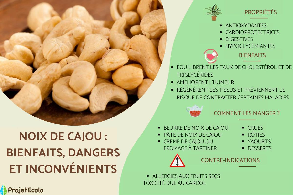 Noix de cajou : bienfaits, dangers et inconvénients