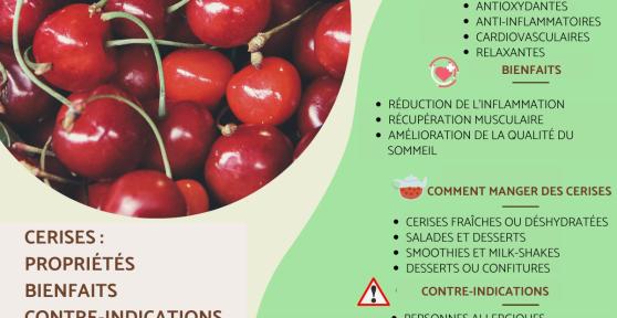 Cerises : propriétés, bienfaits et contre-indications