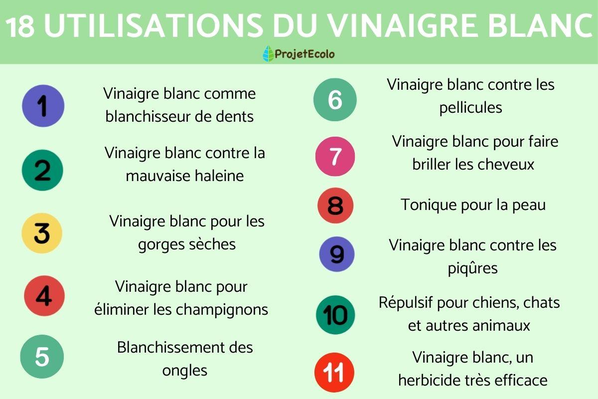 18 utilisations du vinaigre blanc