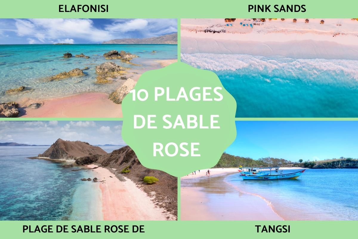 Plage de sable rose